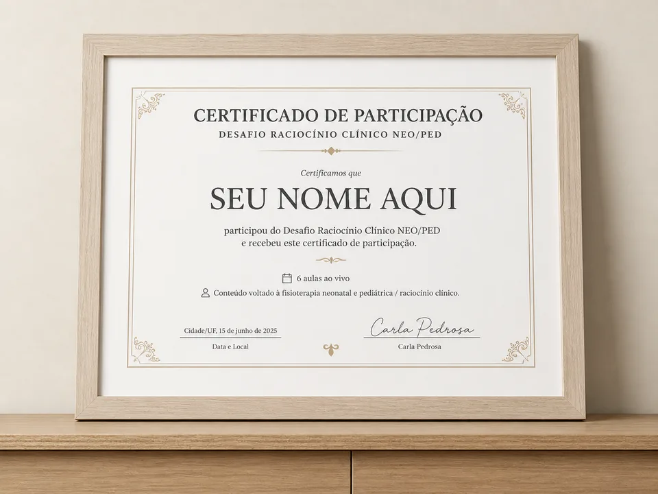 Certificado de Participação - Desafio Raciocínio Clínico Pediatria